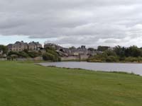 River Tweed at Kelso with Abbey ruin on skyline